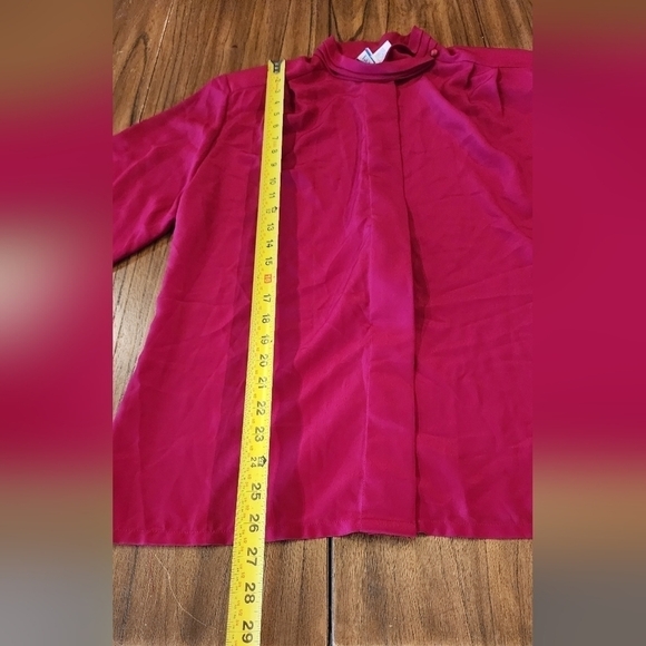 Pendleton classic chiffon style pleated maroonlong sleeve button down blouse 14 - Picture 13 of 16